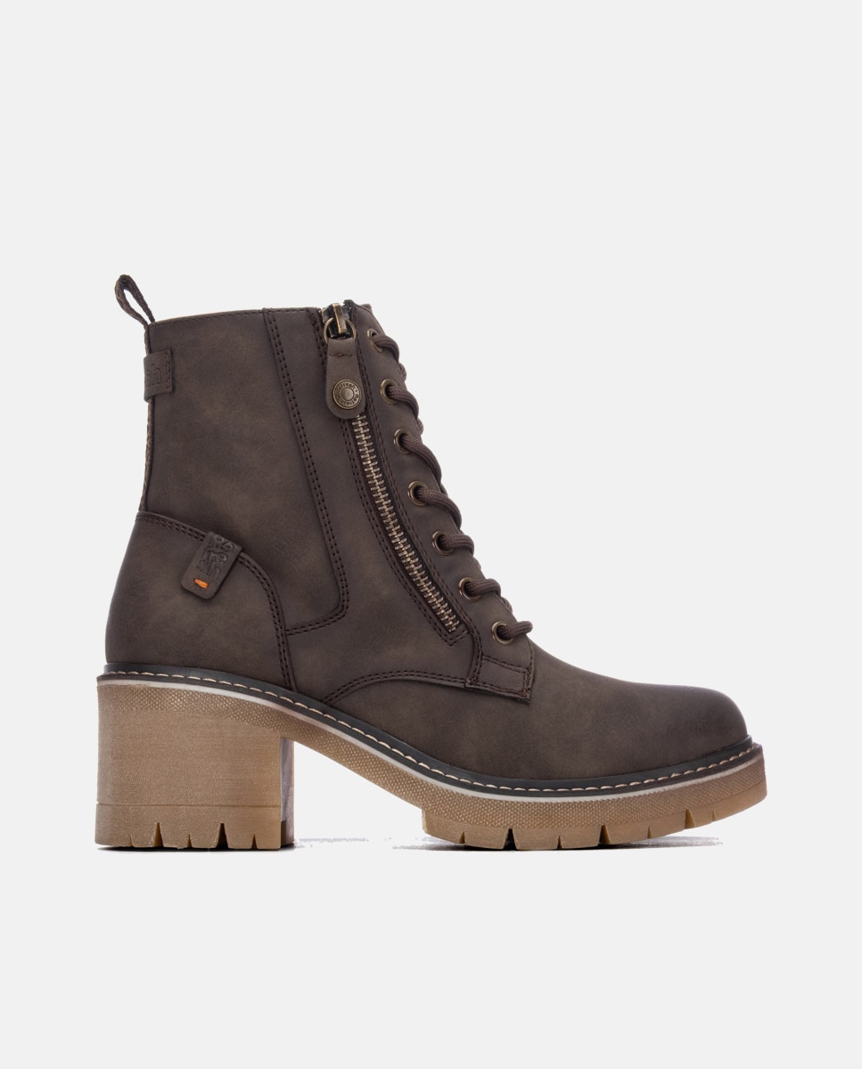 Botines básicos de mujer con cremallera - Refresh - Marrón Marrón-1