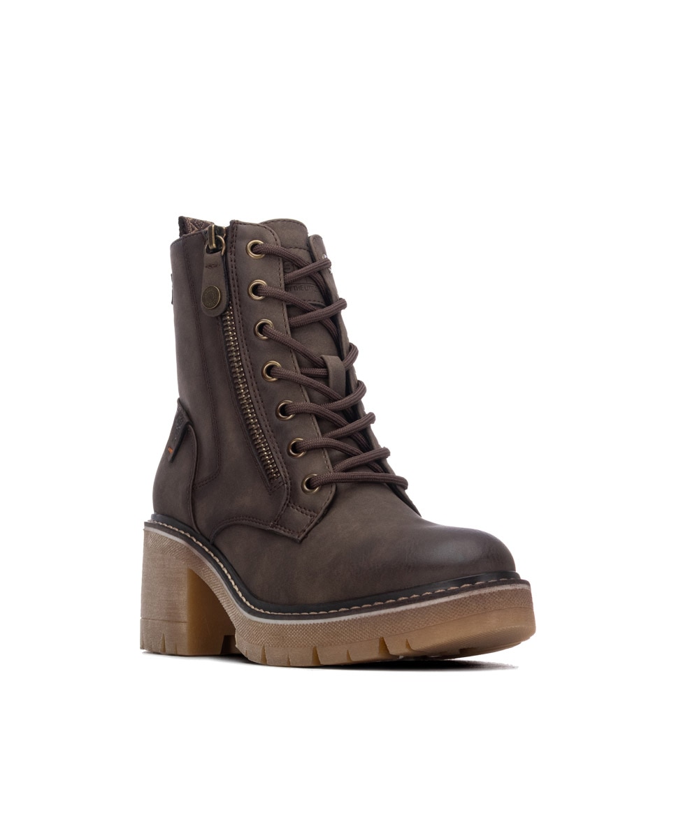 Botines básicos de mujer con cremallera - Refresh - Marrón Marrón-3