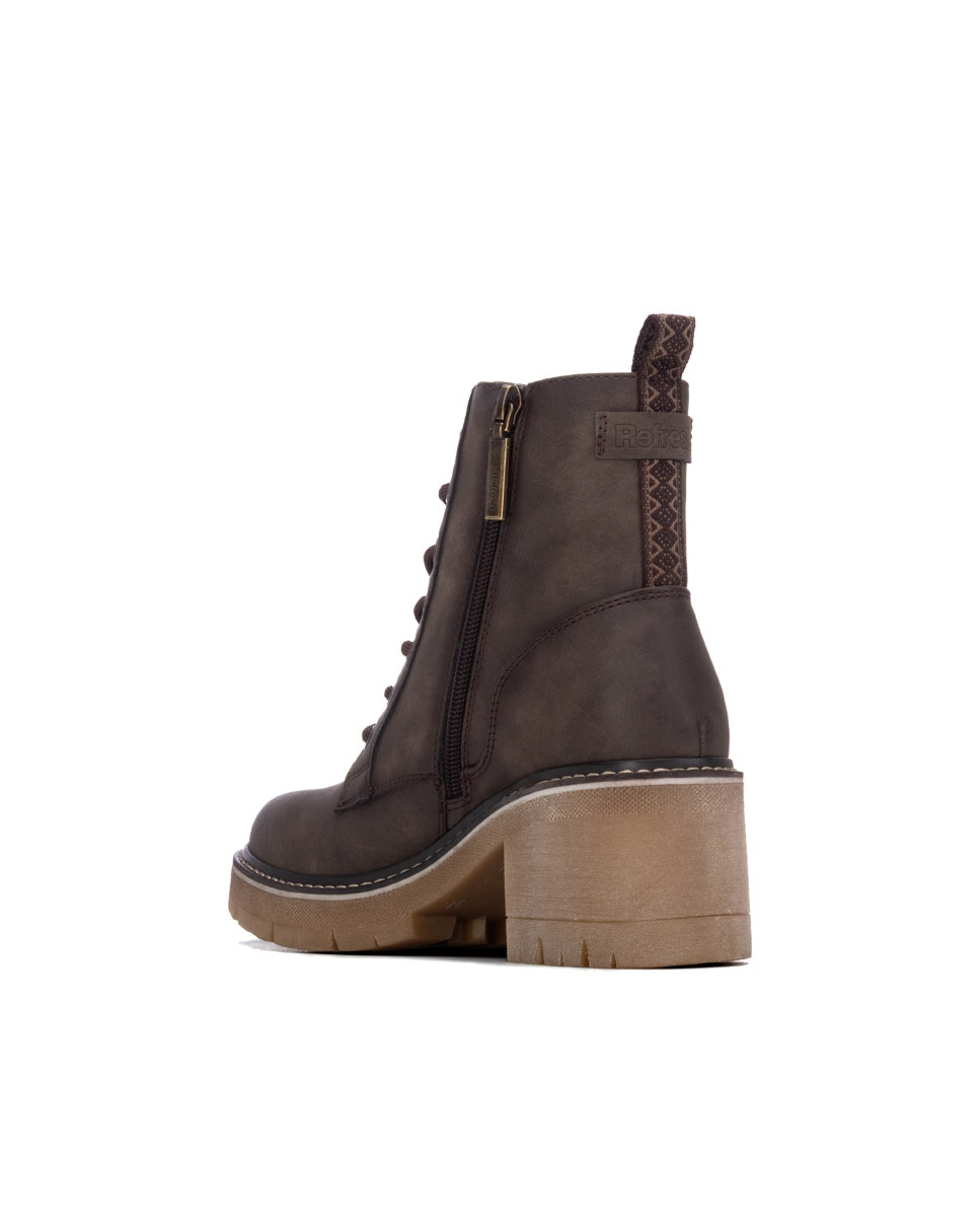 Botines básicos de mujer con cremallera - Refresh - Marrón Marrón-2