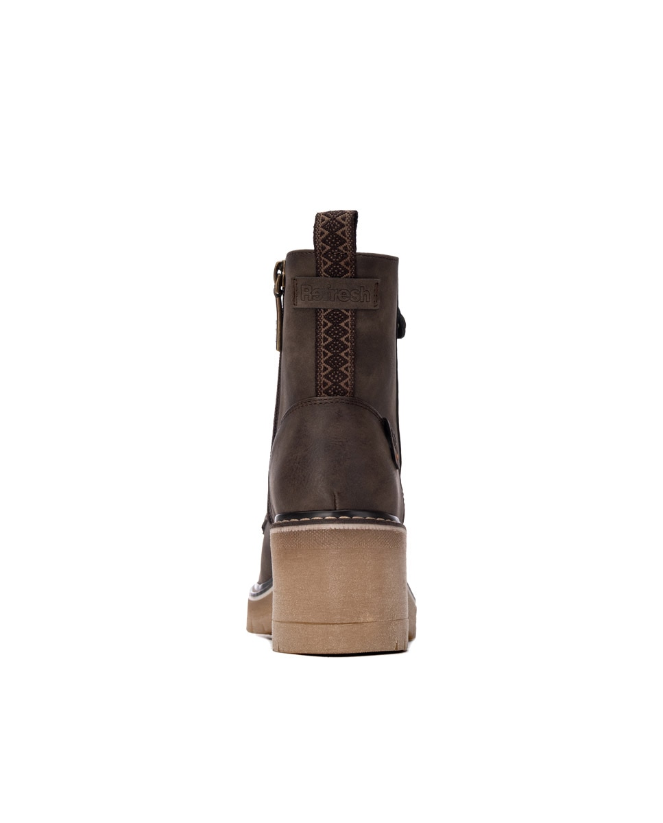 Botines básicos de mujer con cremallera - Refresh - Marrón Marrón-5