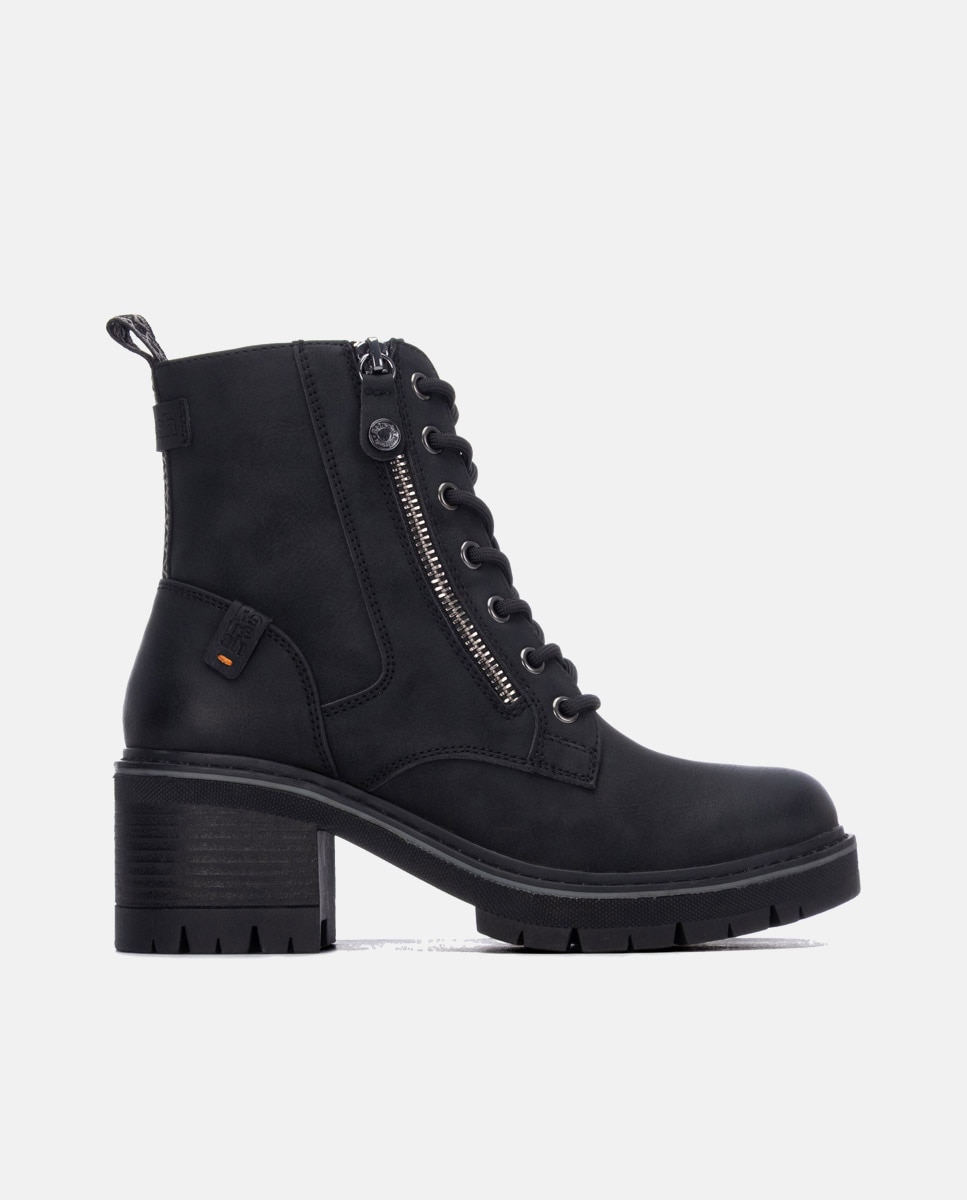 Botines de mujer con cremallera - Refresh - Negro Negro-1