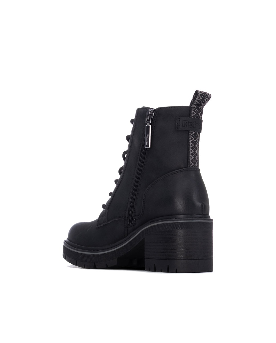 Botines de mujer con cremallera - Refresh - Negro Negro-2