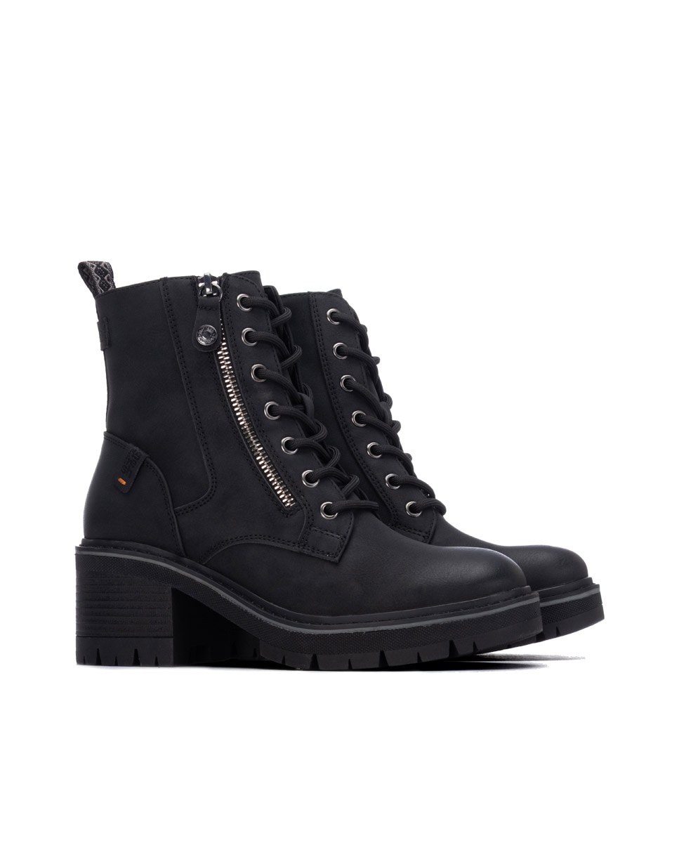 Botines de mujer con cremallera - Refresh - Negro Negro-4