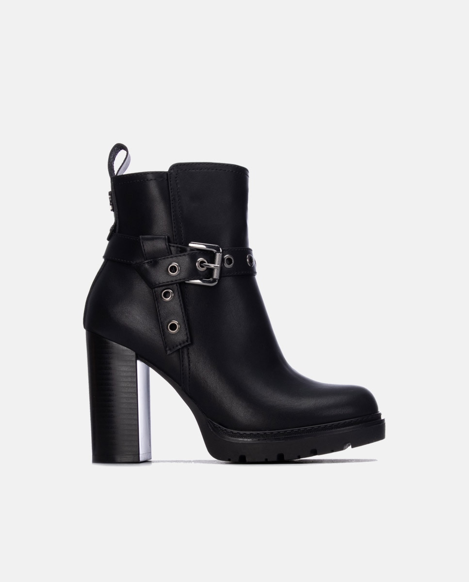 Botines de mujer con cremallera - Refresh - Negro Negro-1