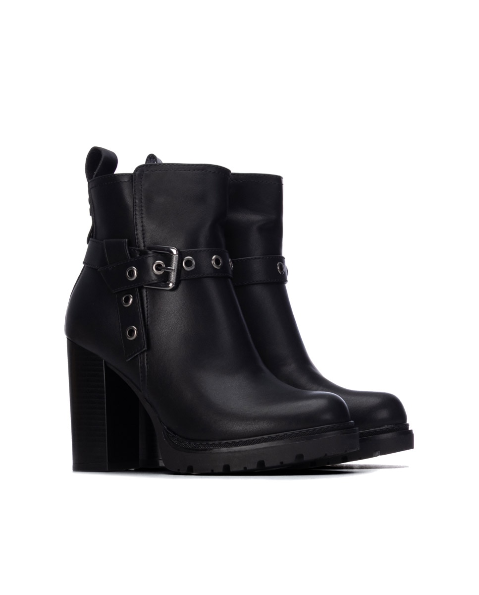 Botines de mujer con cremallera - Refresh - Negro Negro-4