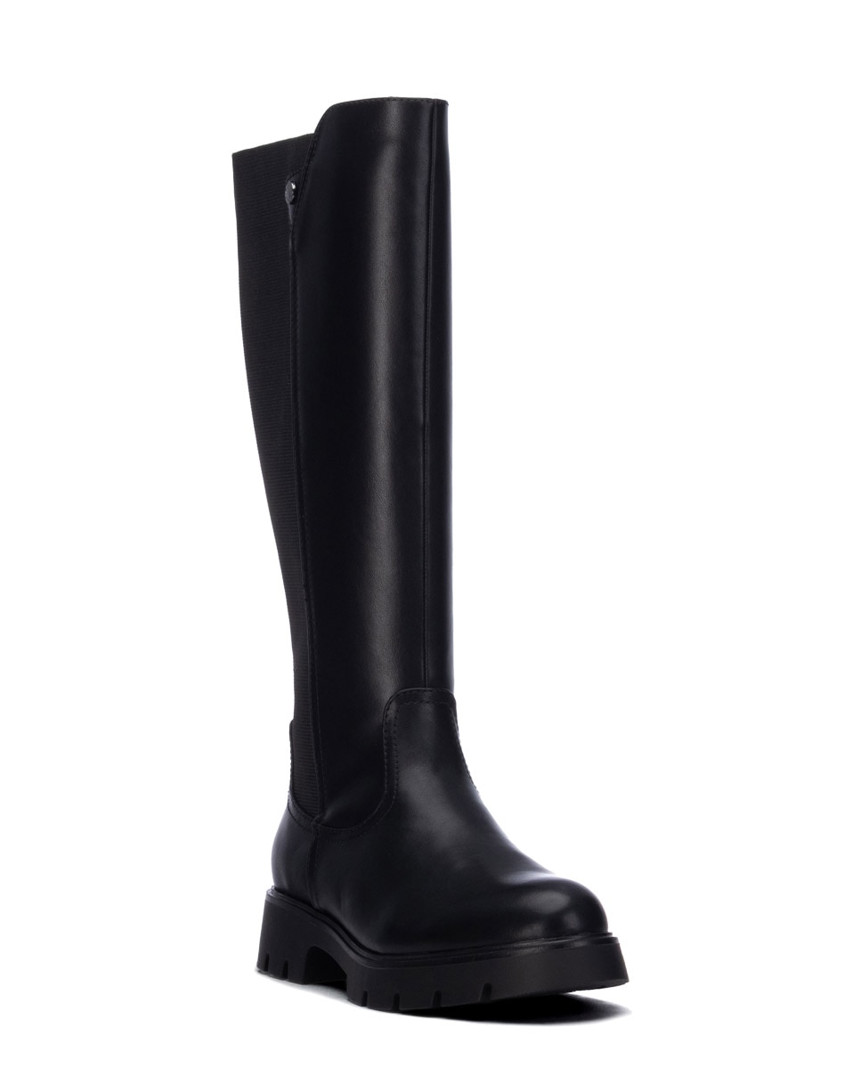 Bota con suela track de mujer con cremallera - Refresh - Negro Negro-2