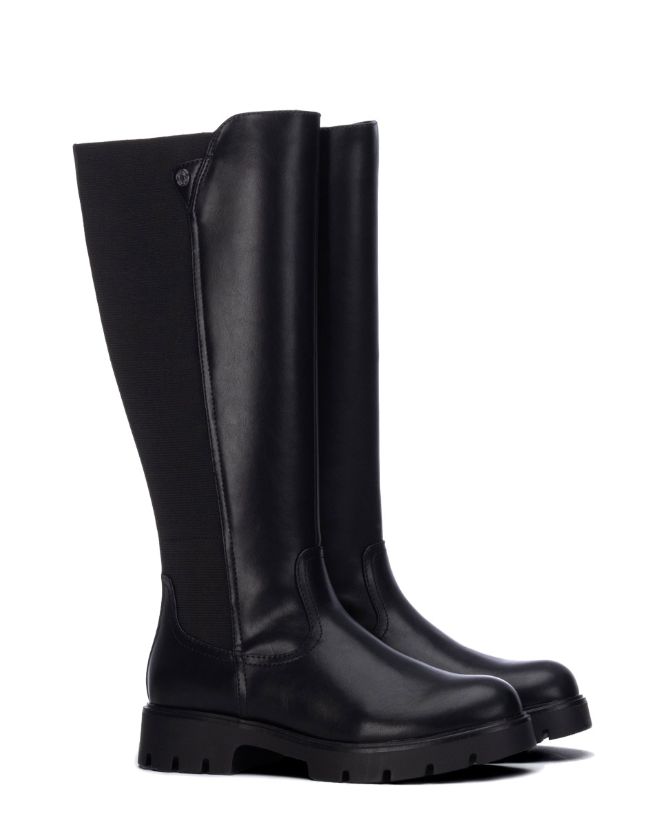 Bota con suela track de mujer con cremallera - Refresh - Negro Negro-5