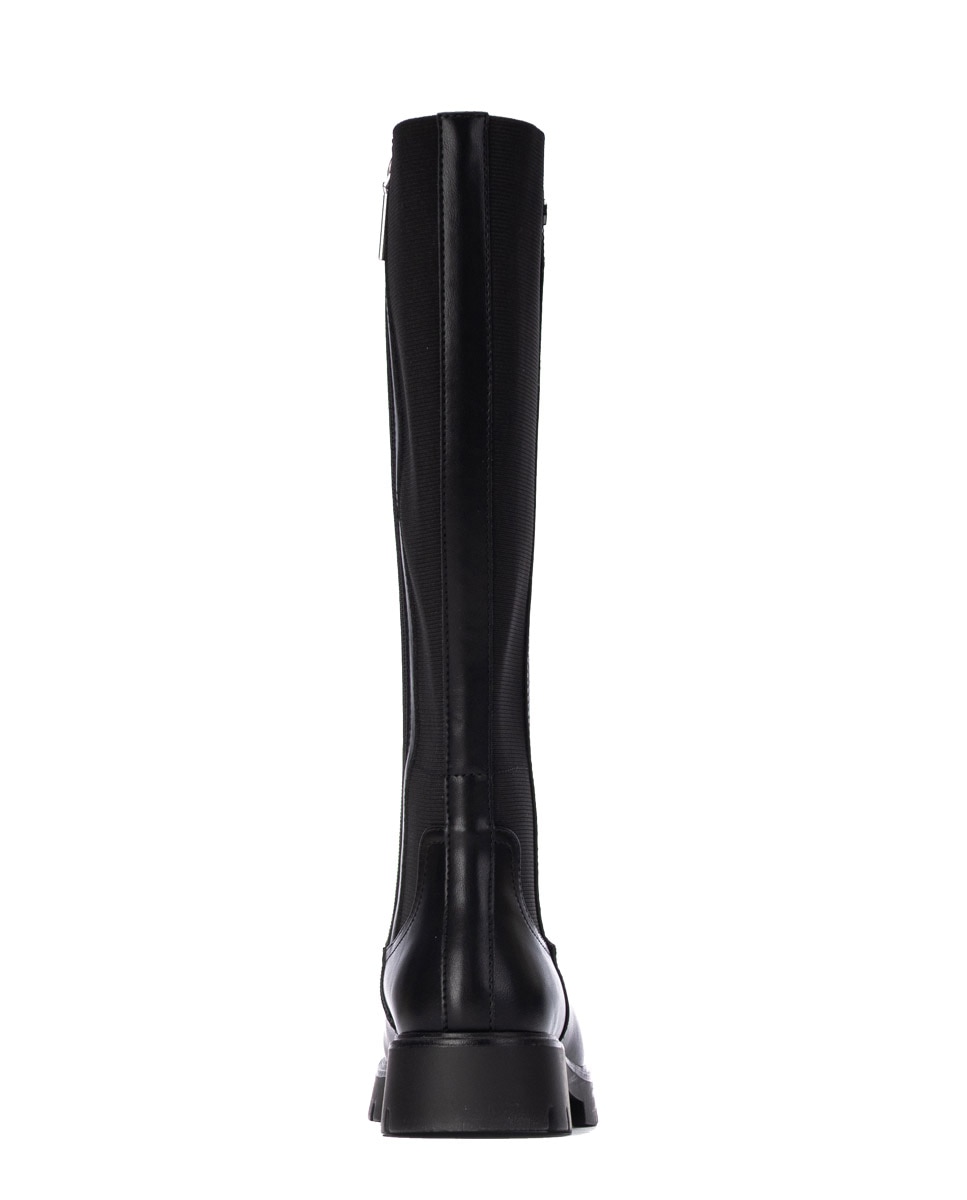 Bota con suela track de mujer con cremallera - Refresh - Negro Negro-3