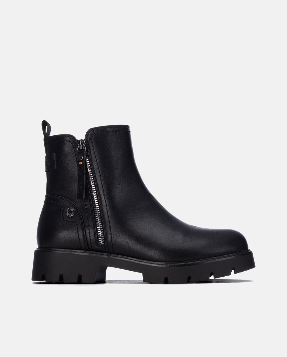 Botines básicos de mujer con cremallera - Refresh - Negro Negro-1