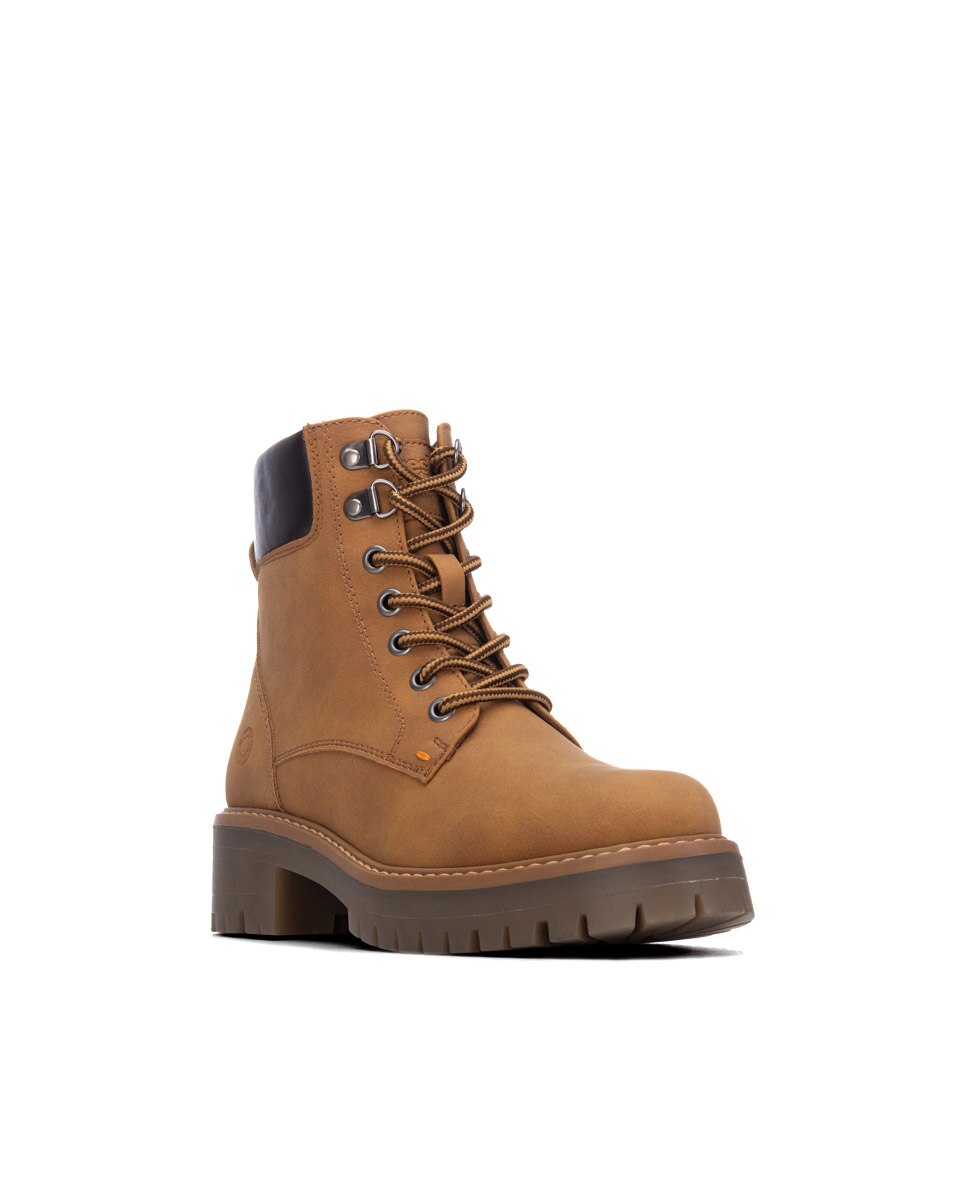 Botines de mujer con cordones - Refresh - Amarillo Amarillo-3