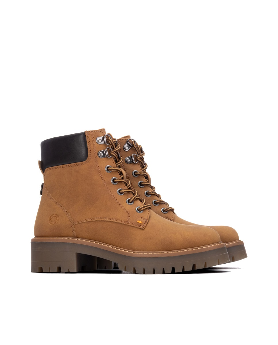 Botines de mujer con cordones - Refresh - Amarillo Amarillo-4