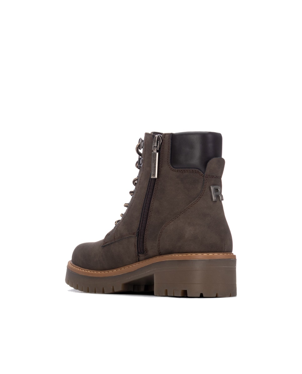 Botines de mujer con cordones - Refresh - Marrón Marrón-2