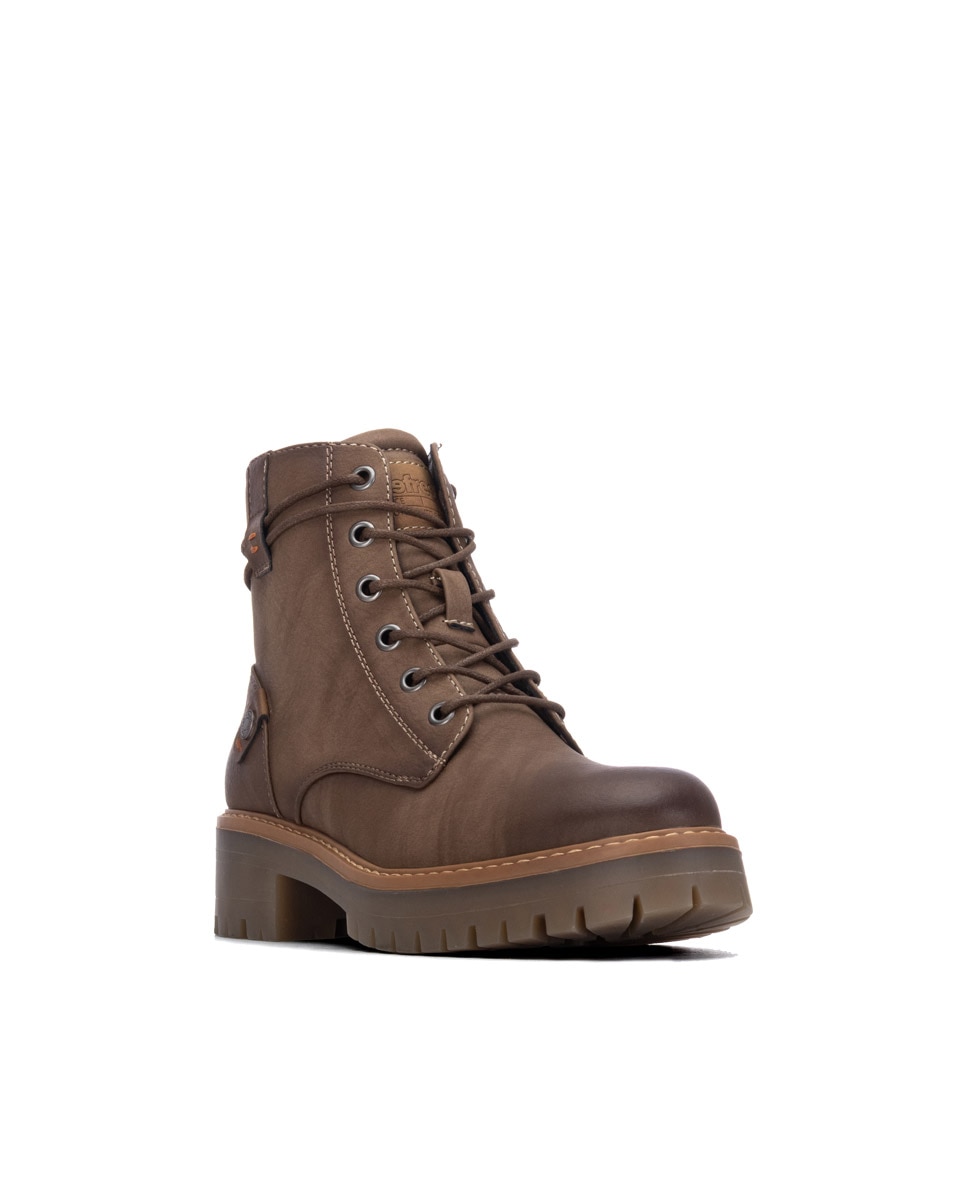 Botines de mujer con cordones - Refresh - Marrón Marrón-3