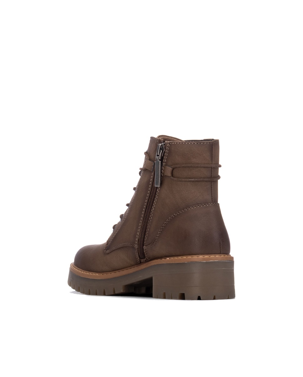 Botines de mujer con cordones - Refresh - Marrón Marrón-2