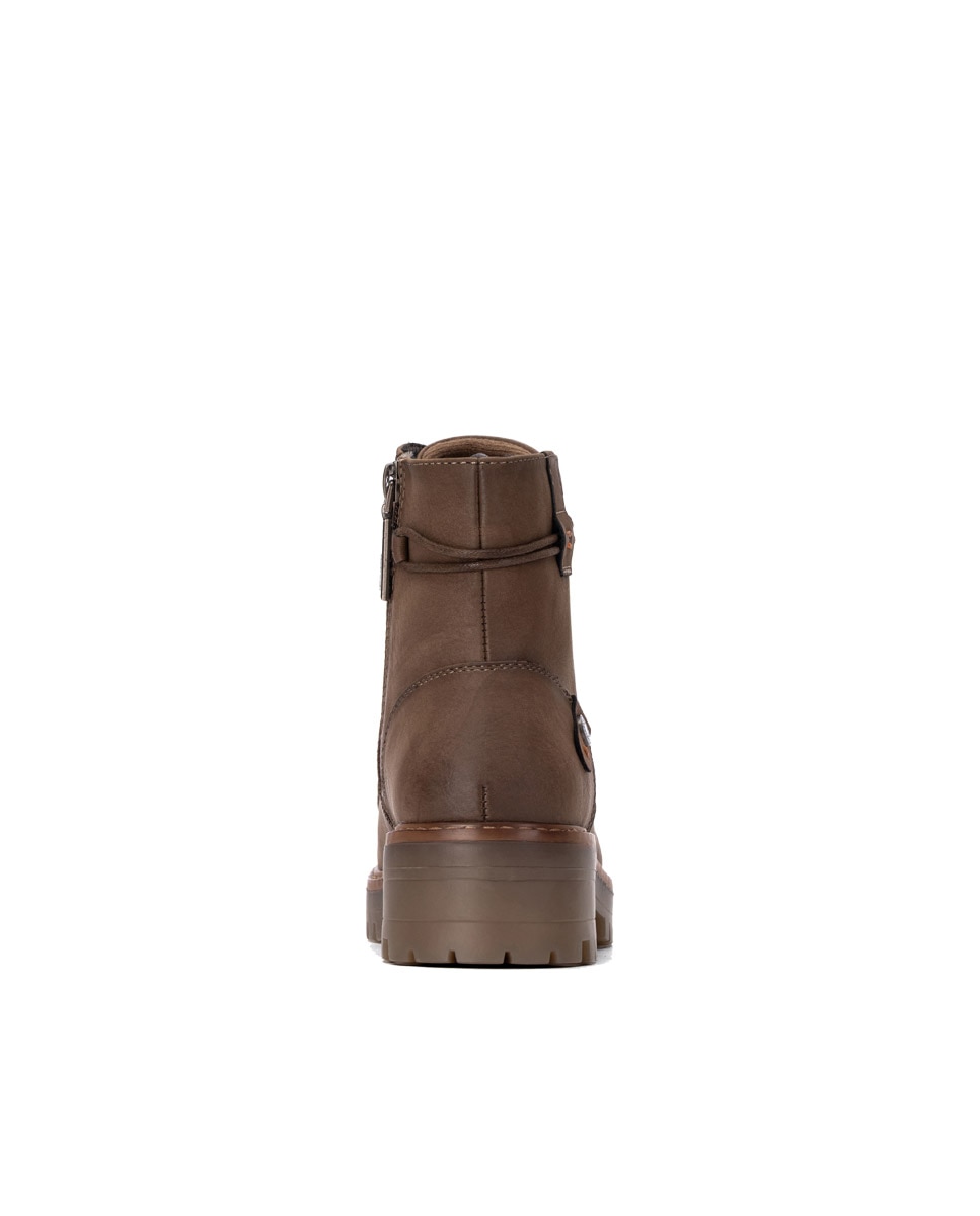 Botines de mujer con cordones - Refresh - Marrón Marrón-5