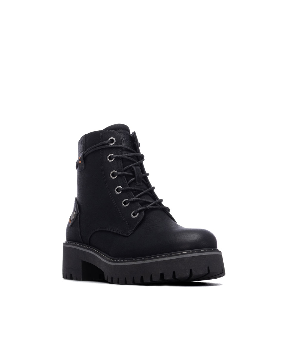 Botines de mujer con cordones - Refresh - Negro Negro-3