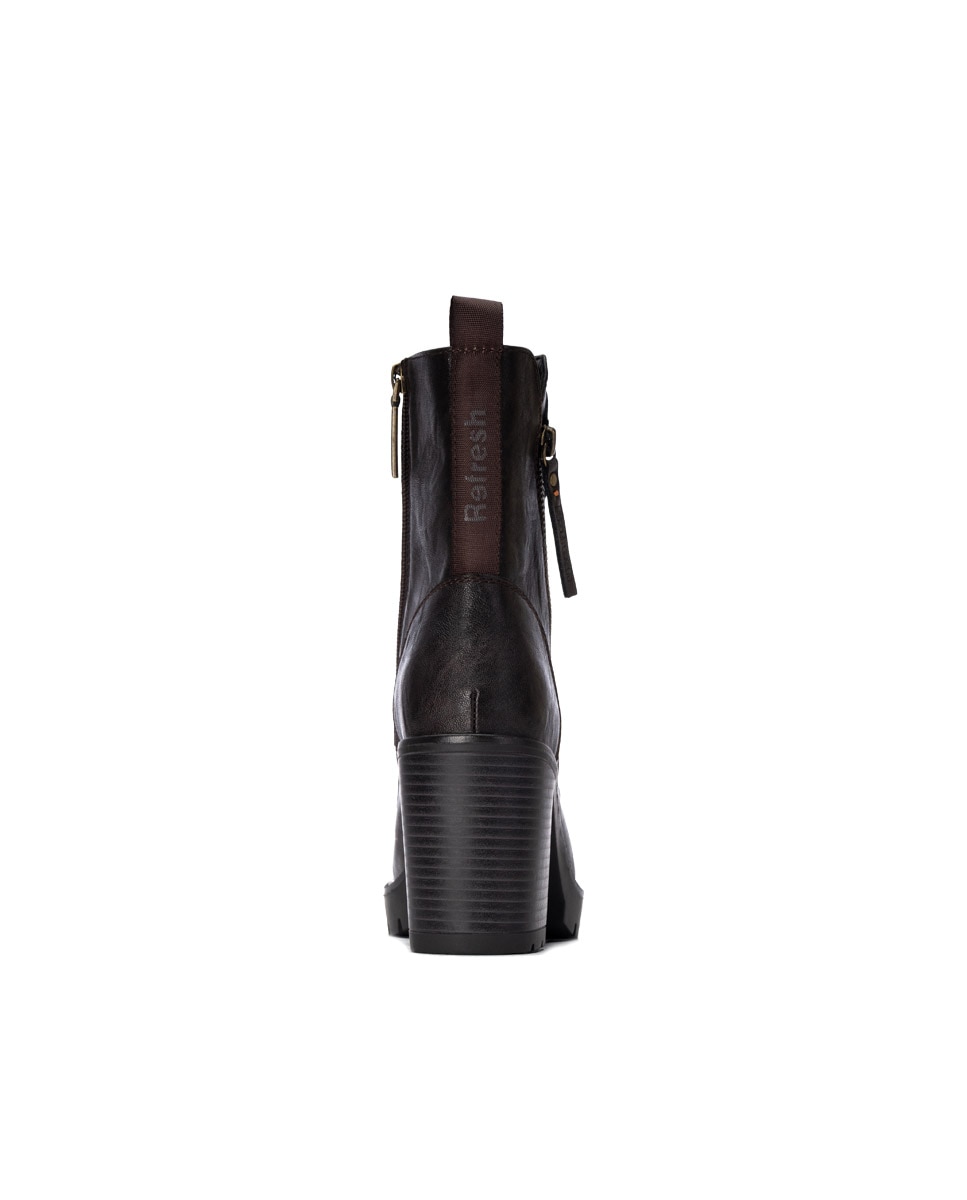 Botín de mujer con cordones - Refresh - Marrón Marrón-5