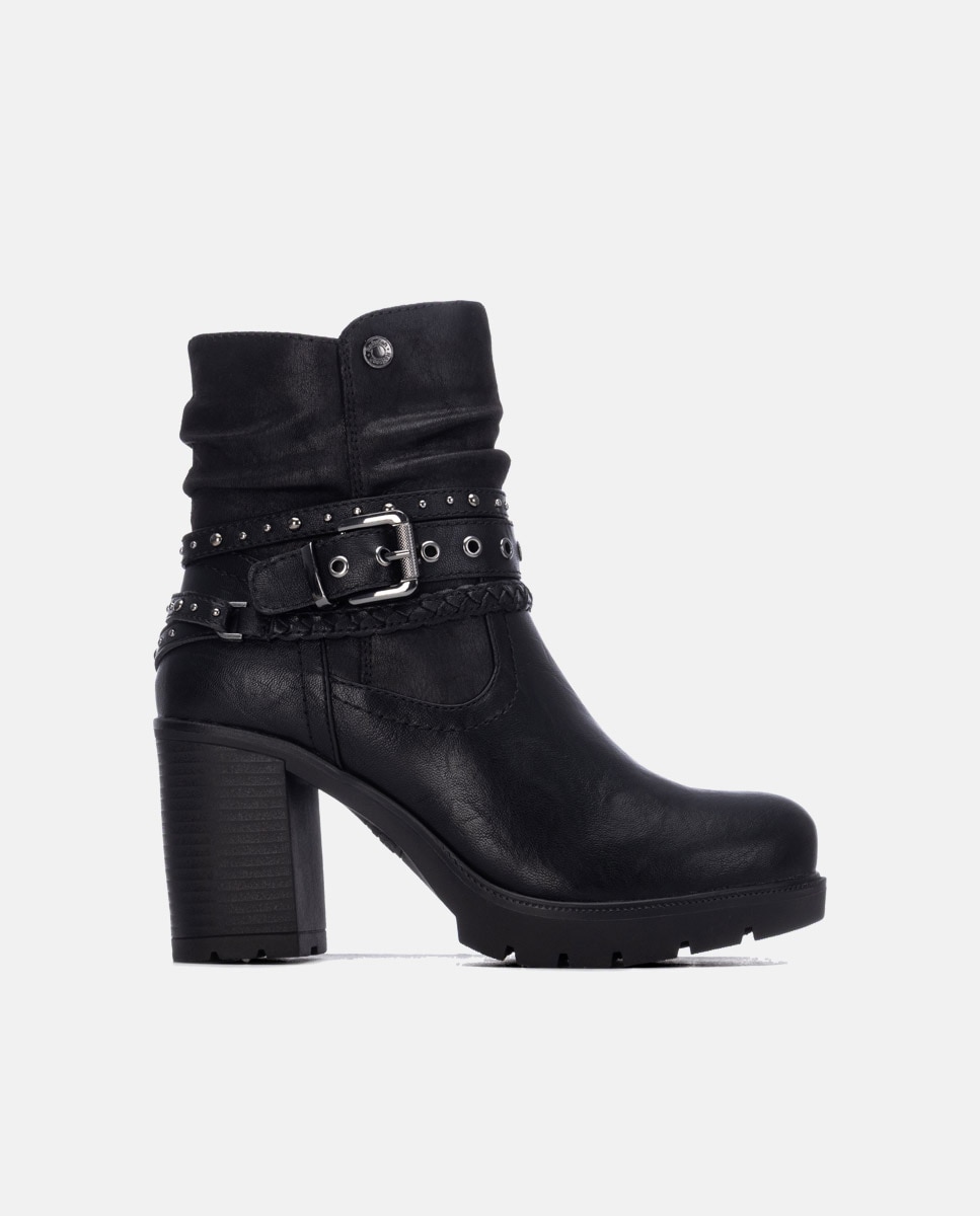 Botines de mujer con cremallera - Refresh - Negro Negro-1