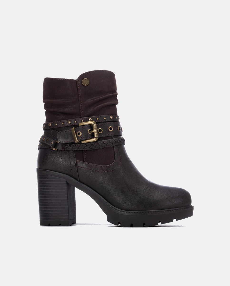 Botines de mujer con cremallera - Refresh - Marrón Marrón-1