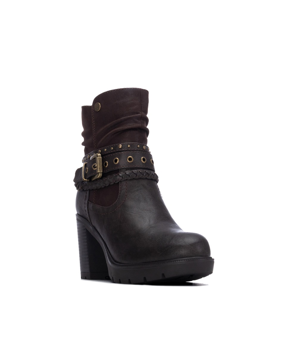 Botines de mujer con cremallera - Refresh - Marrón Marrón-3