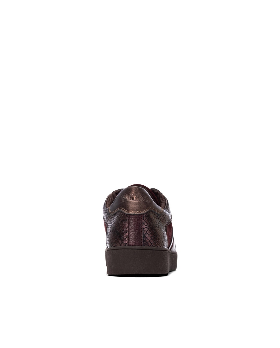Zapatilla de mujer con cordones - Refresh - Burdeos Burdeos-5