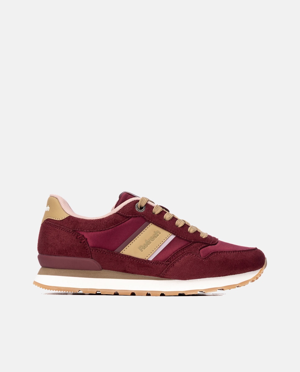 Imagen 0 de Zapatilla de mujer con cordones Burdeos