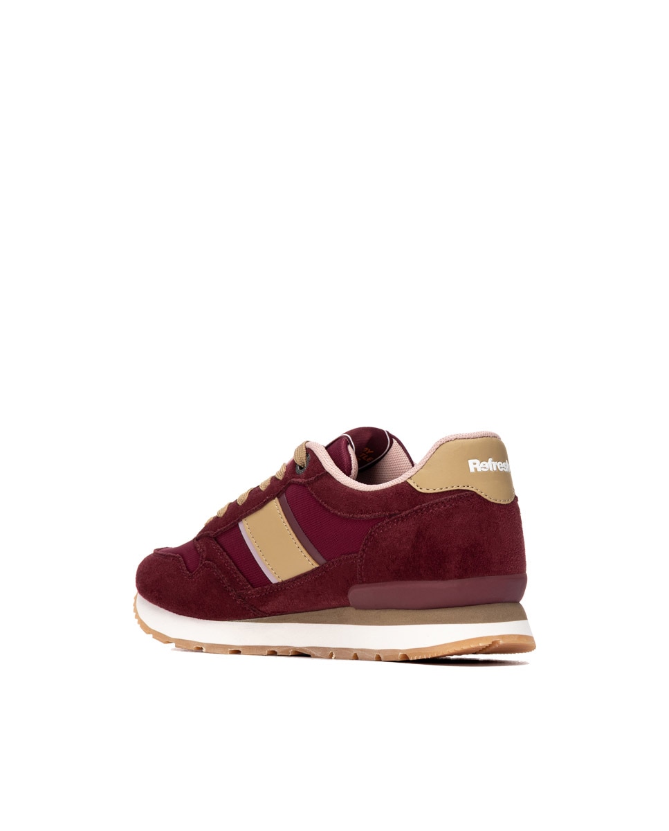 Zapatilla de mujer con cordones - Refresh - Burdeos Burdeos-2