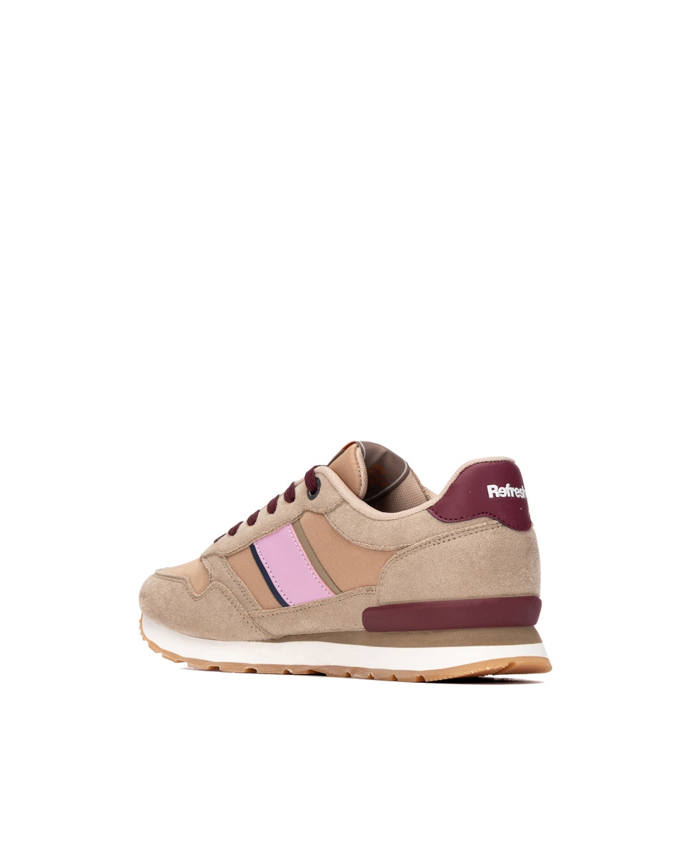 Zapatilla de mujer con cordones - Refresh - Beige Beige-2