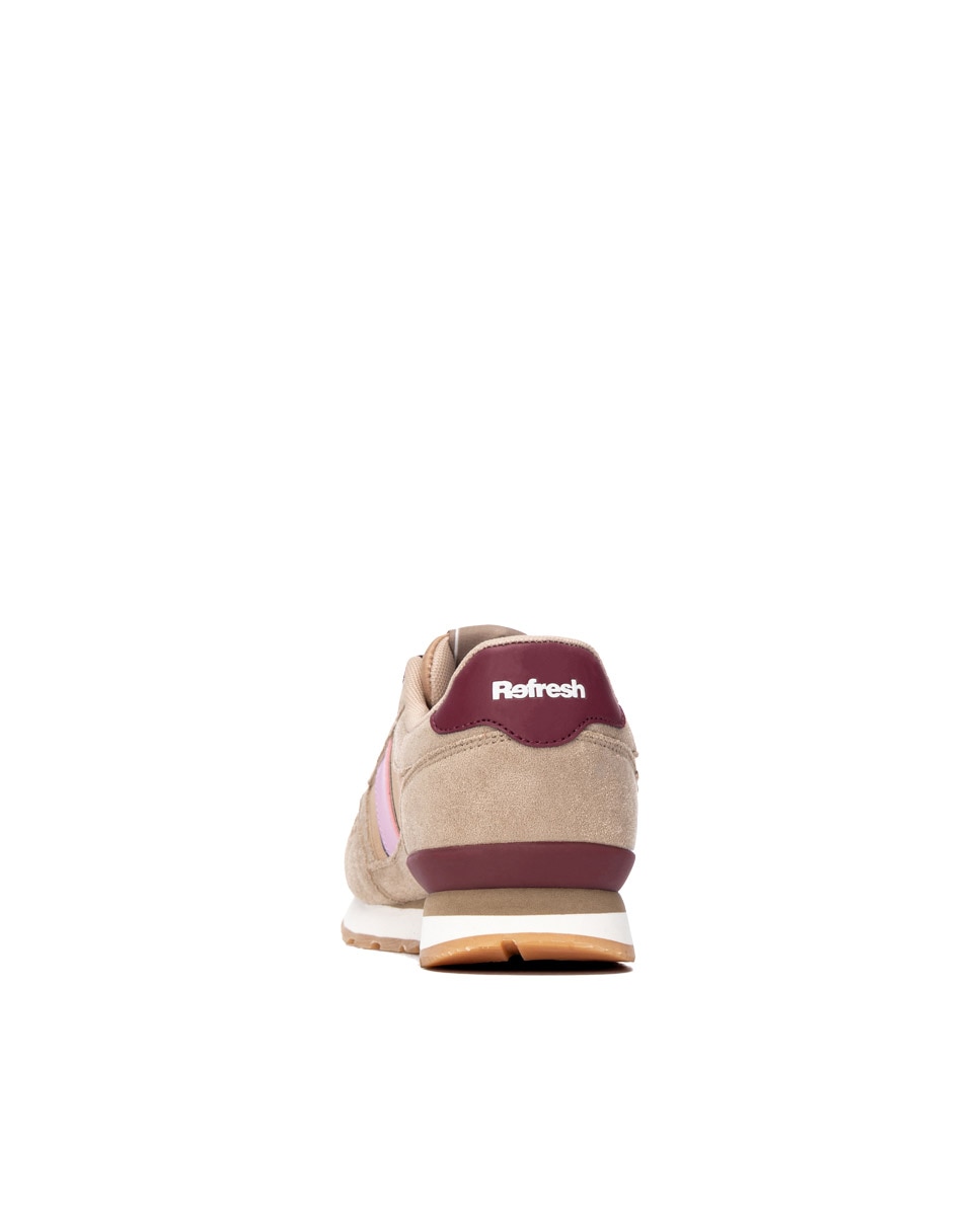 Zapatilla de mujer con cordones - Refresh - Beige Beige-5