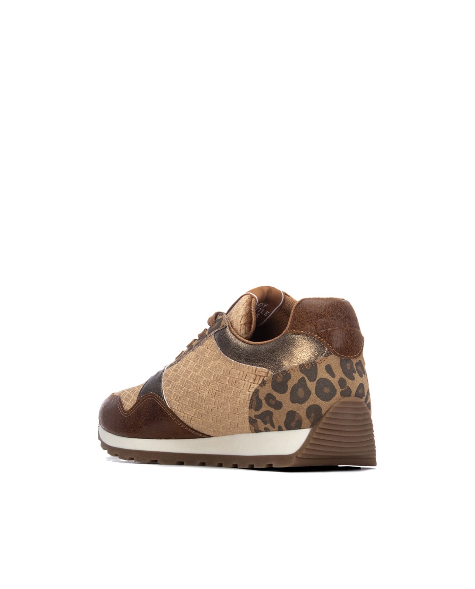 Zapatilla de mujer con cordones - Refresh - Camel Camel-2