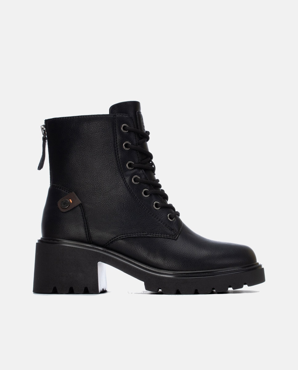 Botín de mujer con cordones - Refresh - Negro Negro-1