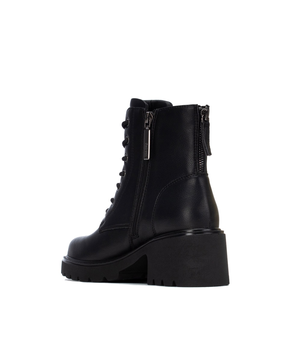 Botín de mujer con cordones - Refresh - Negro Negro-2