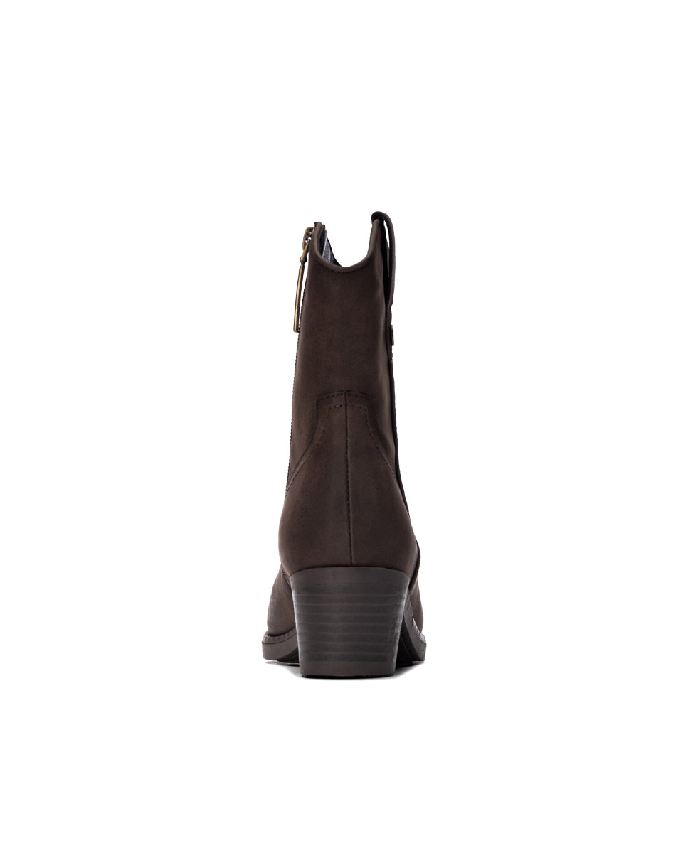 Botín de mujer cowboy - Refresh - Marrón Marrón-5