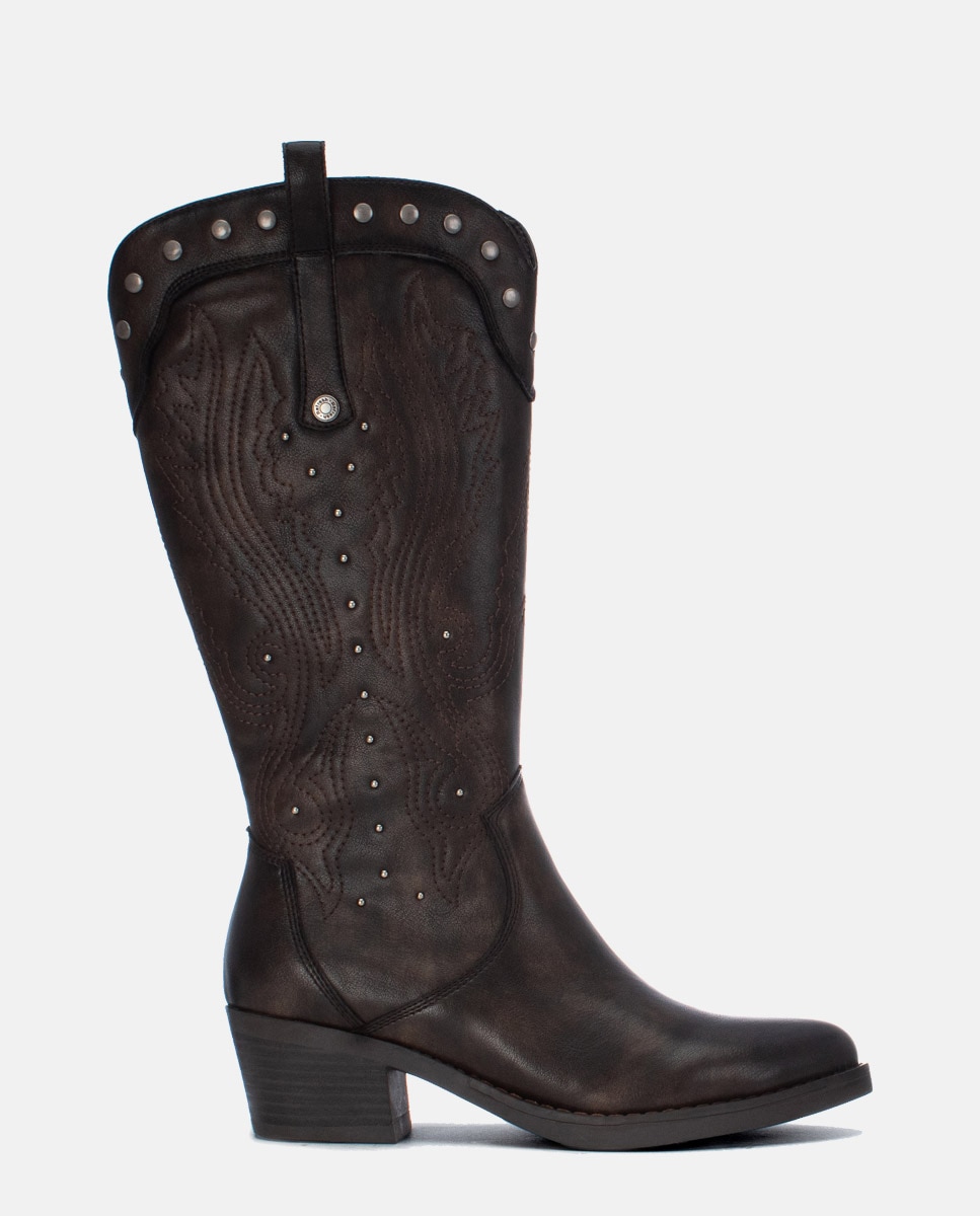 Bota de mujer con cremallera - Refresh - Marrón Marrón-1