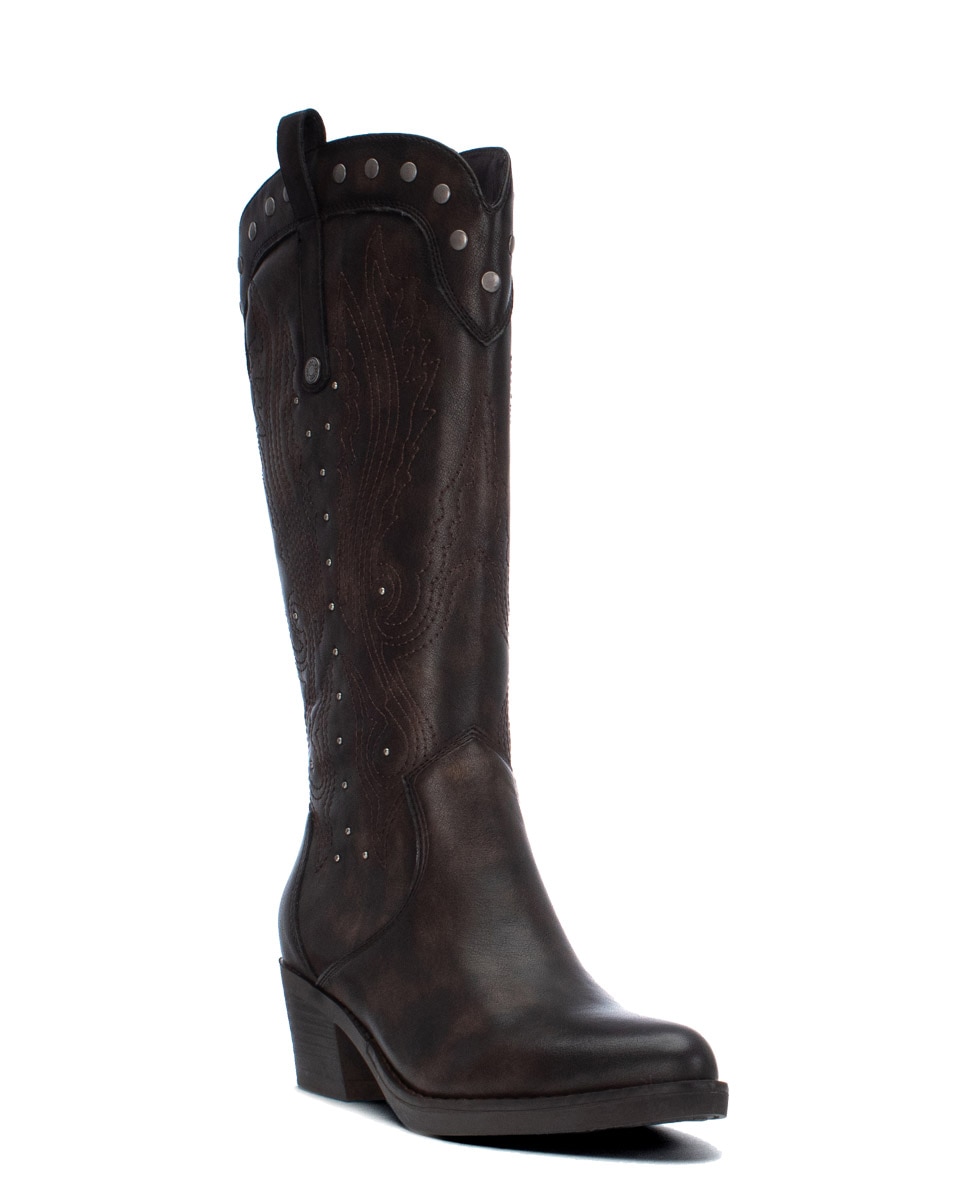 Bota de mujer con cremallera - Refresh - Marrón Marrón-2