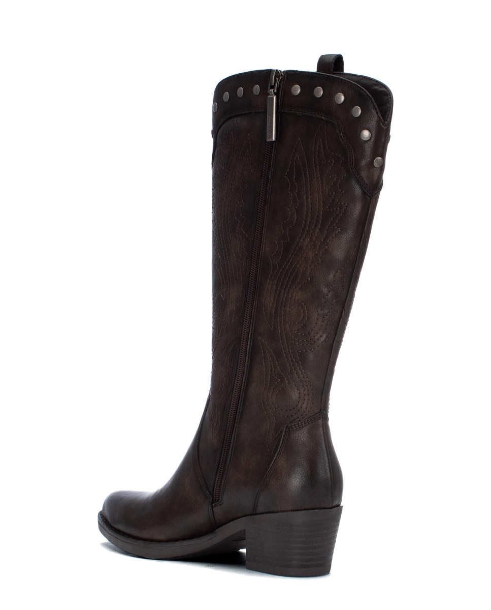 Bota de mujer con cremallera - Refresh - Marrón Marrón-4