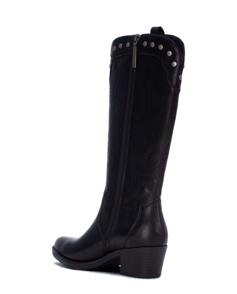 Bota de mujer con cremallera - Refresh - Negro Negro-4