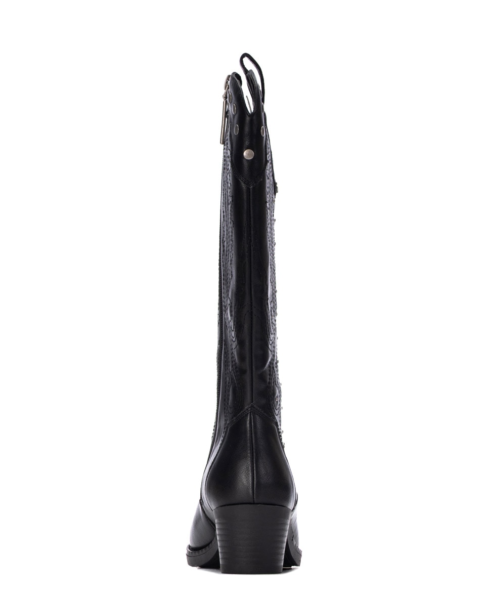 Bota de mujer con cremallera - Refresh - Negro Negro-3