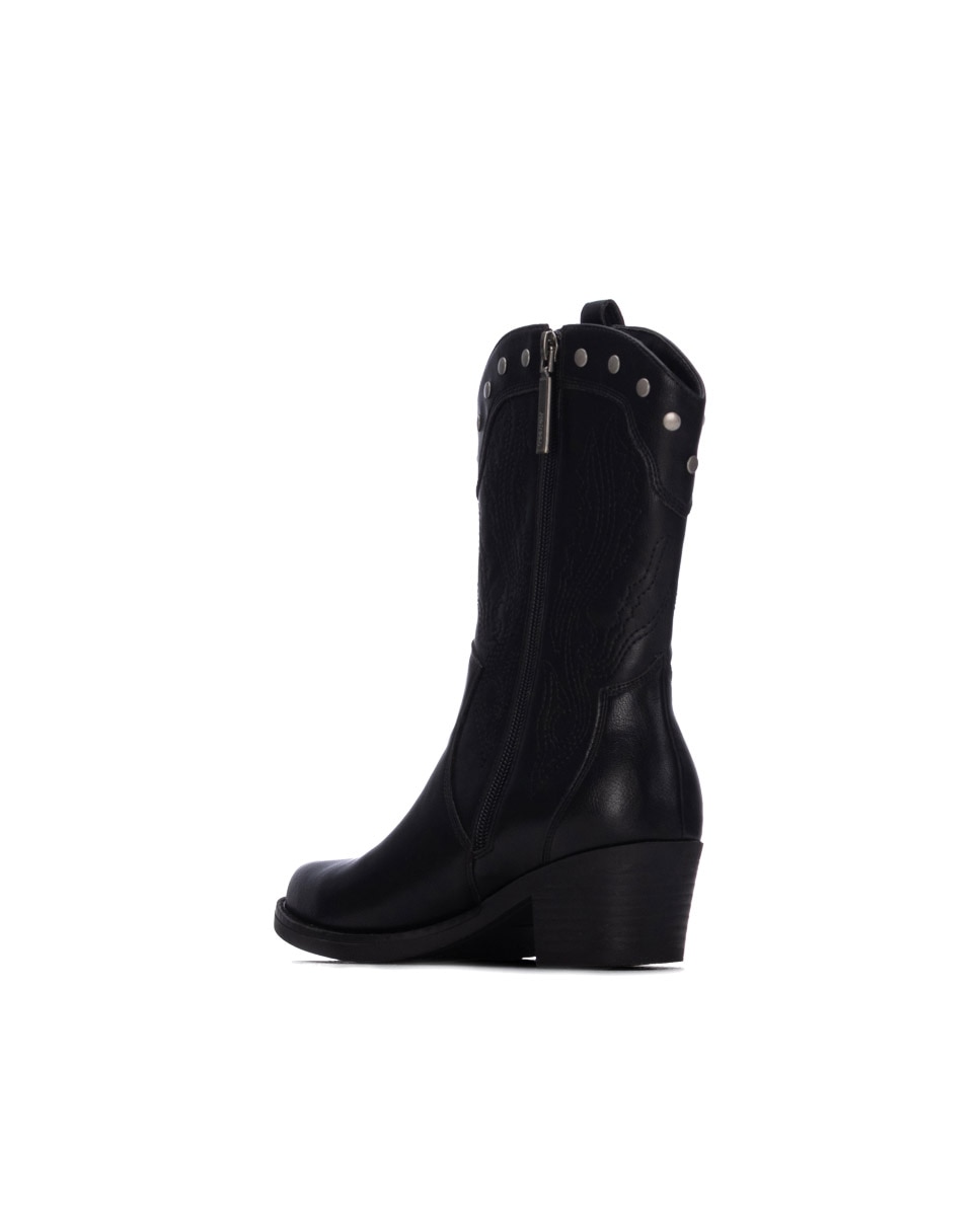 Botín de mujer con cremallera - Refresh - Negro Negro-3