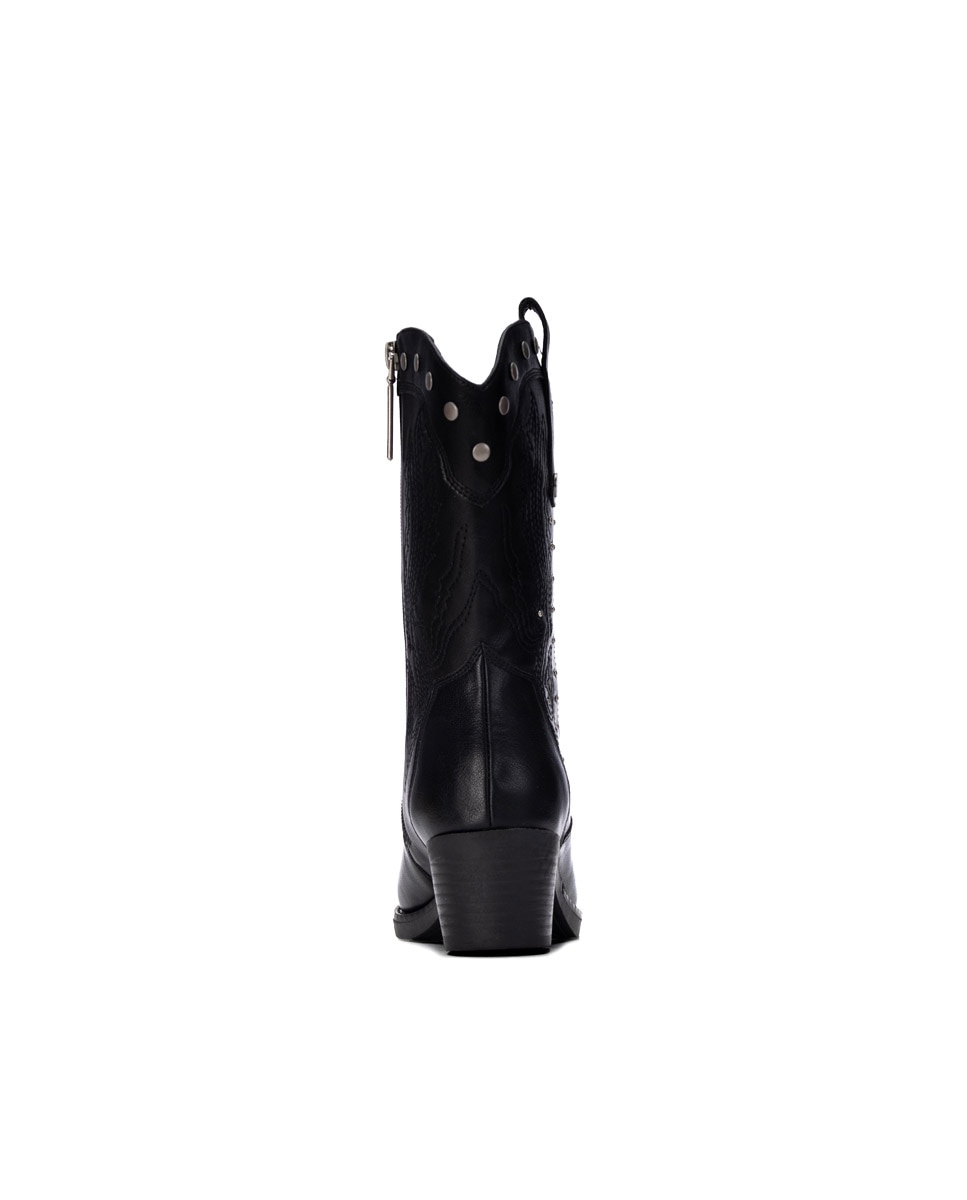 Botín de mujer con cremallera - Refresh - Negro Negro-4