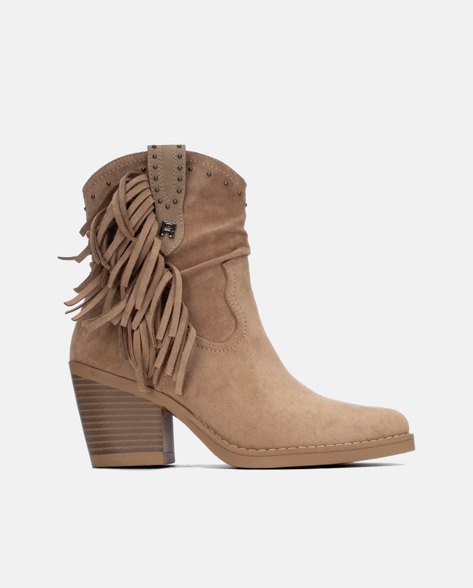 Botín de mujer con cremallera - Refresh - Beige Beige-1
