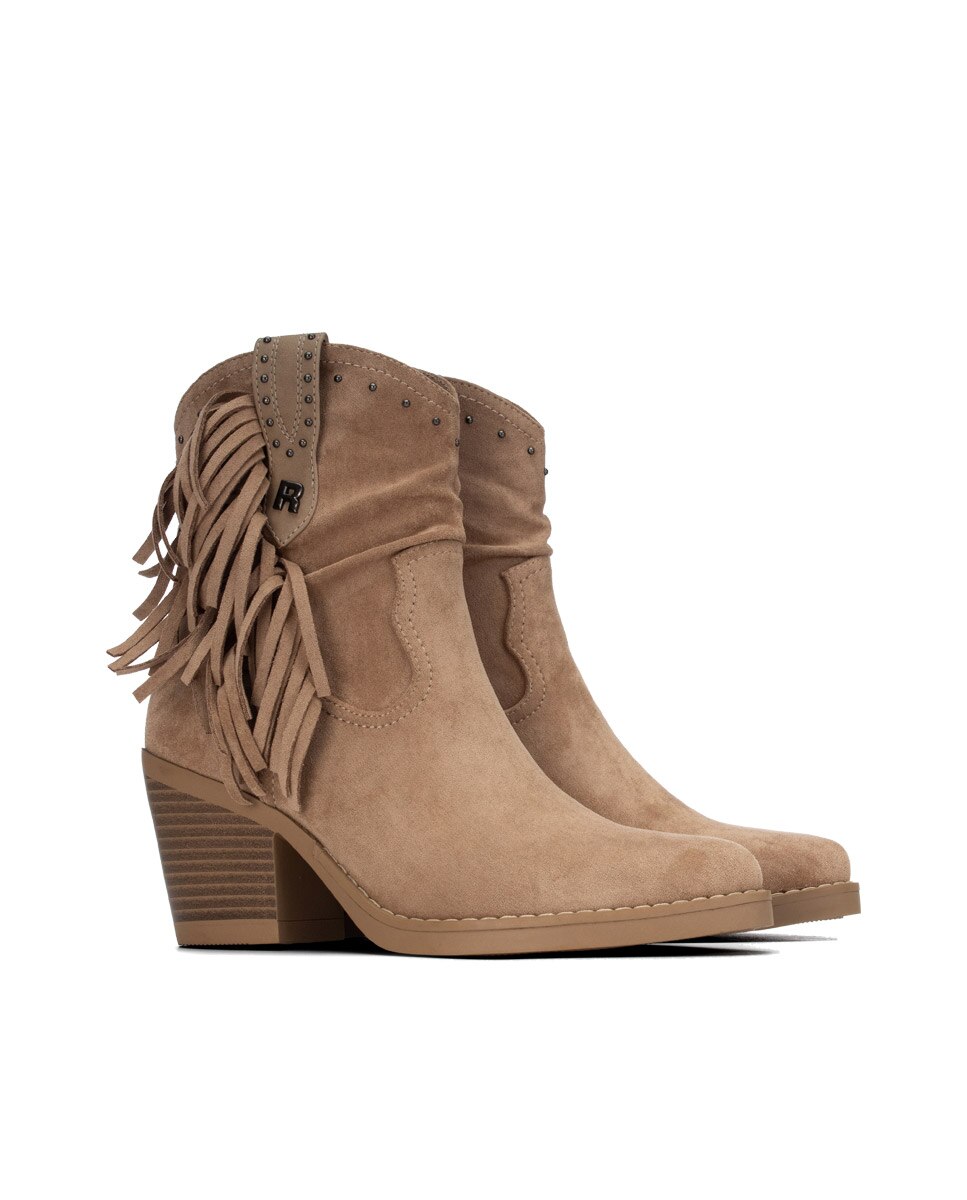 Botín de mujer con cremallera - Refresh - Beige Beige-4