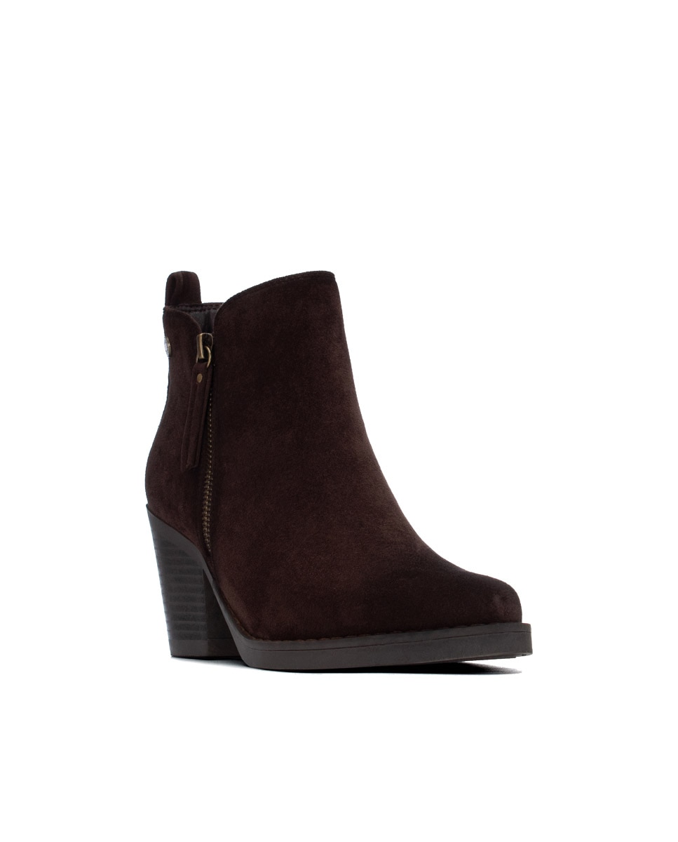Botines de mujer con cremallera - Refresh - Marrón Marrón-3