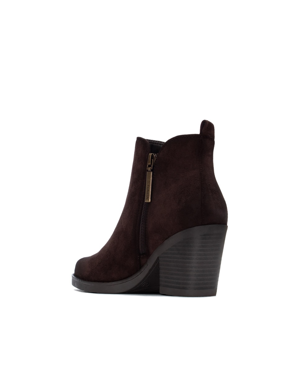Botines de mujer con cremallera - Refresh - Marrón Marrón-2