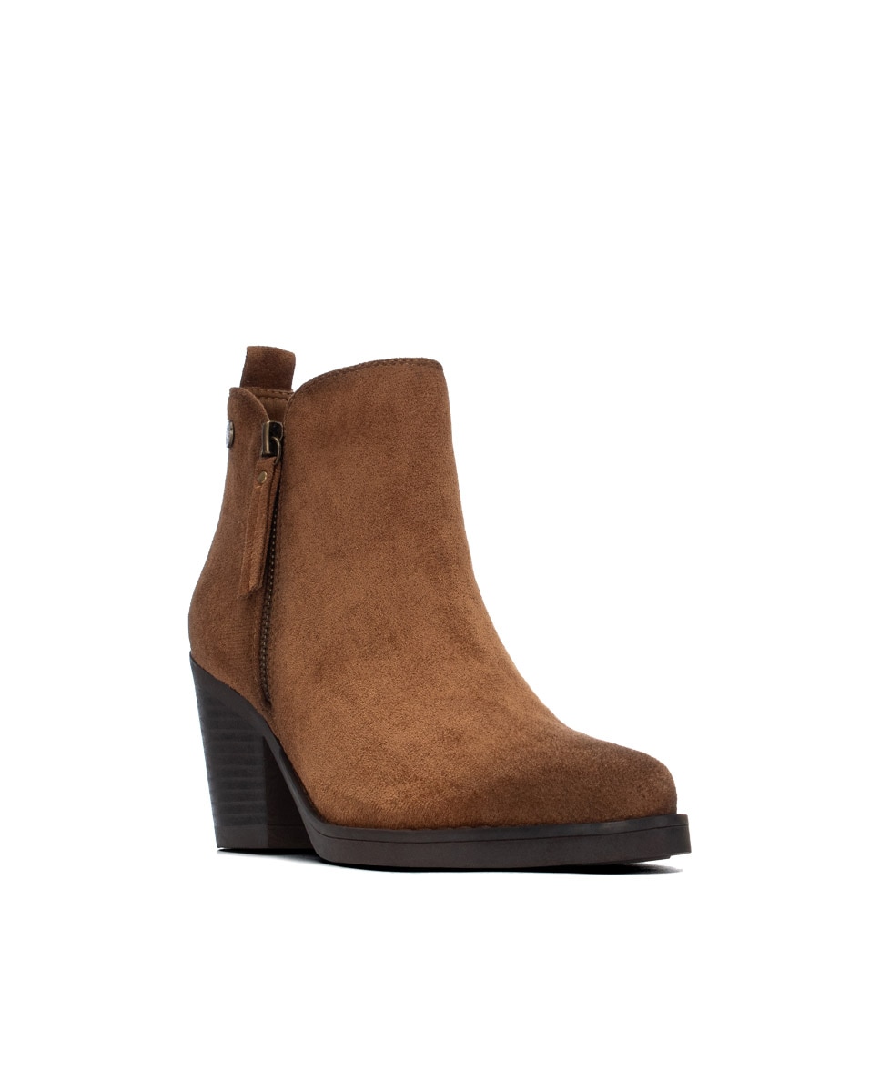 Botines de mujer con cremallera - Refresh - Camel Camel-3