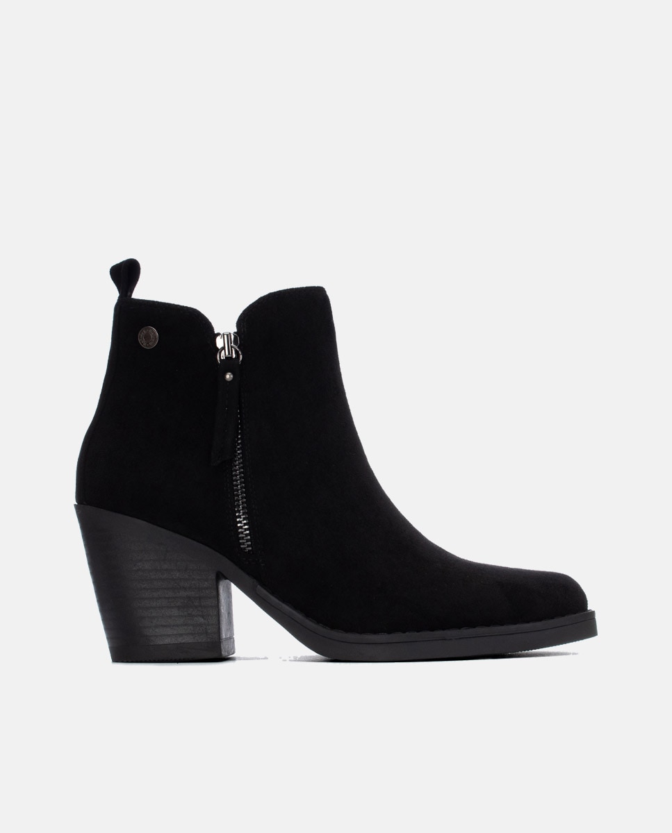Botines de mujer con cremallera - Refresh - Negro Negro-1
