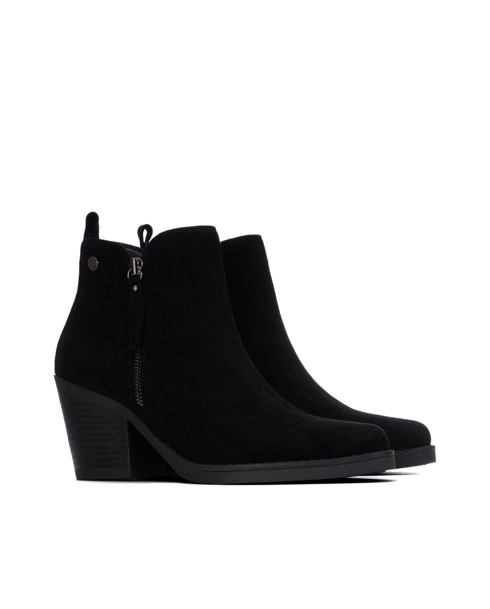 Botines de mujer con cremallera - Refresh - Negro Negro-4