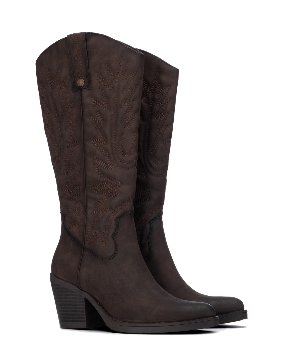 Bota de mujer cowboy - Refresh - Marrón Marrón-4