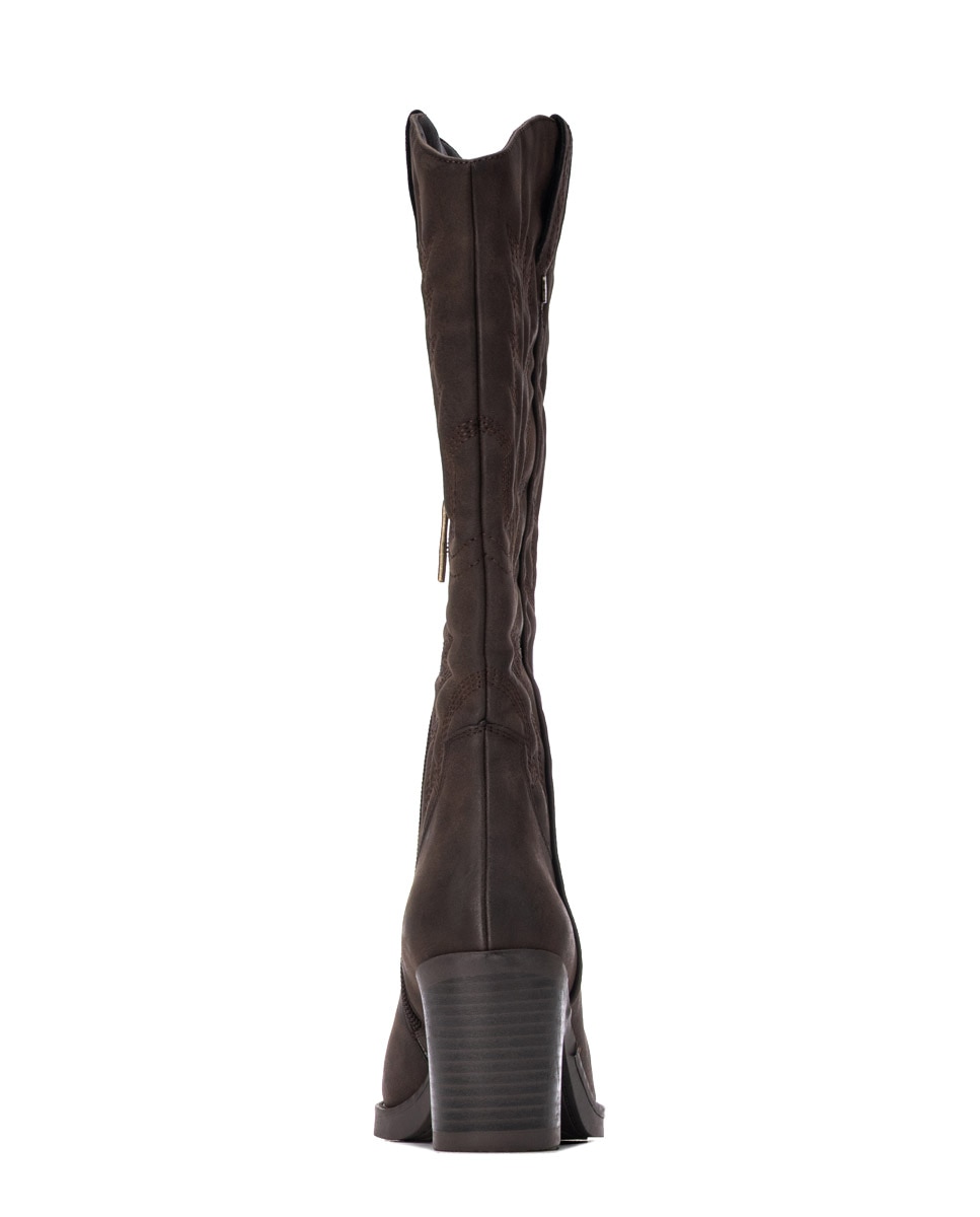 Bota de mujer cowboy - Refresh - Marrón Marrón-5
