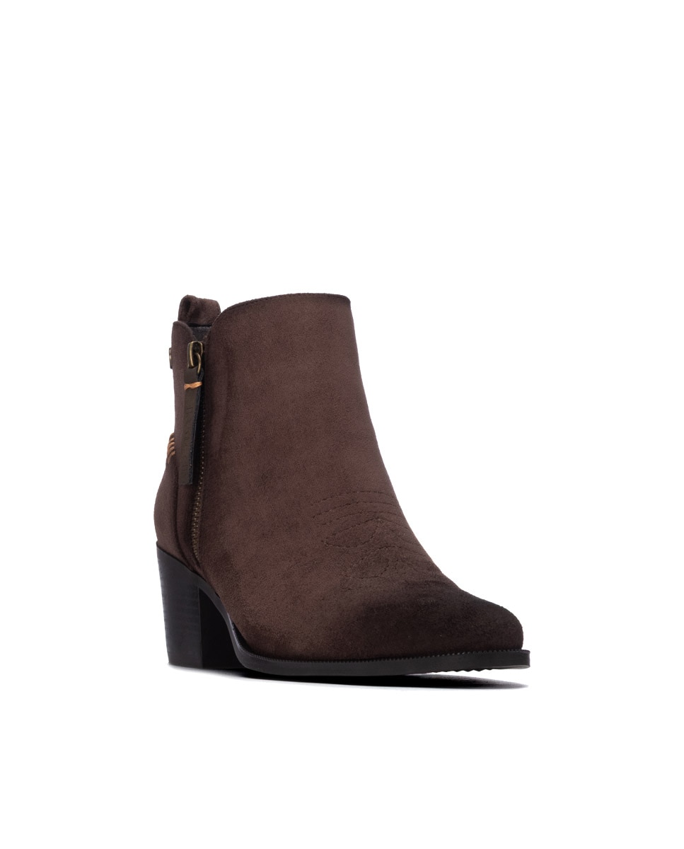 Botines de mujer con cremallera - Refresh - Marrón Marrón-3